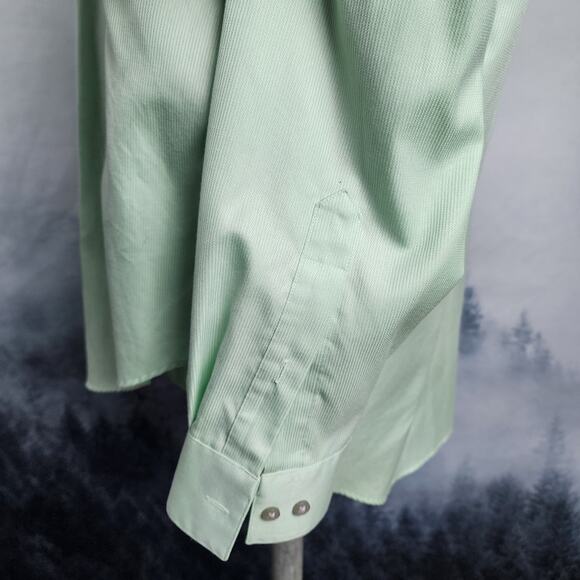 Calvin Klein Slim Fit Non-Iron Green Dress Shirt | Men's 34-35 - Picture 7 of 12